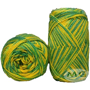 ganga g-ball green parrot mix 500 gm wool ball hand knitting woolart craft soft fingering crochet hook yarn needle knitting yarn thread dyed pd