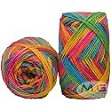 Ganga G-Ball Rainbow (200 gm) Wool Ball Hand Knitting Wool/Art Craft Soft Fingering Crochet Hook Yarn, Needle Knitting Yarn Thread Dyed RC