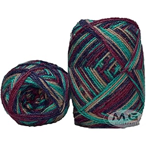 ganga g-ball teal mix 400 gm wool ball hand knitting woolart craft soft fingering crochet hook yarn needle knitting yarn thread dyed id