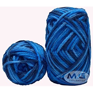 ganga knitting yarn thick chunky wool bluestar 400 gm best used with knitting needles crochet needles wool yarn for knitting by gang j kf