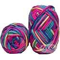 Ganga Knitting Yarn Thick Chunky Wool, Rainbow 500 gm Best Used with Knitting Needles, Crochet Needles Wool Yarn for Knitting. by Gang Y ZE