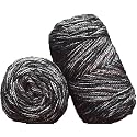 GANGA Spectrum Carbon Black 500 GMS Wool Ball Hand Knitting Wool/Art Craft Soft Fingering Crochet Hook Yarn, Needle Knitting Yarn Thread Dyed-EL Art-ABBE