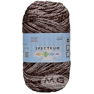ganga spectrum carbon brown mix 200 gm wool ball hand knitting woolart craft soft fingering crochet hook yarn needle knitting yarn thread dyed with needl ua