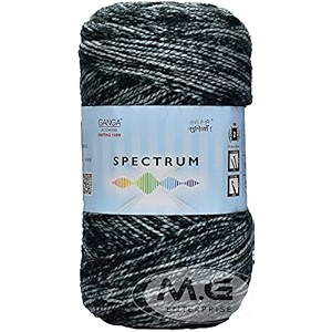 ganga spectrum carbon morphankhi 300 gm wool ball hand knitting woolart craft soft fingering crochet hook yarn needle knitting yarn thread dyed with needl tb