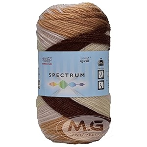 ganga spectrum mustard brown mix 500 gms wool ball hand knitting woolart craft soft fingering crochet hook yarn needle knitting yarn thread dyed-xk art-aacd