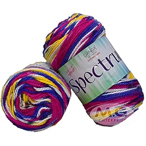 ganga spectrum real azul - 811009 300 gms wool ball hand knitting woolart craft soft fingering crochet hook yarn needle knitting yarn thread dyed-ok art-gij