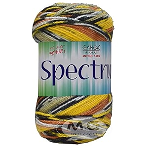 ganga spectrum ugadi 200 gm wool ball hand knitting woolart craft soft fingering crochet hook yarn needle knitting yarn thread dyed with needl s