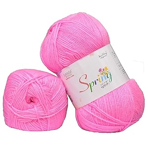 ganga spring deep pink 200 gms wool ball hand knitting woolart craft soft fingering crochet hook yarn needle knitting yarn thread dyed-fc art-aegc