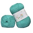 M.G ENTERPRISE Spring Turquoise 200 GMS Wool Ball Hand Knitting Wool / Art Craft Soft Fingering Crochet Hook Yarn, Needle Knitting Yarn Thread Dyed-F Art-AEGD