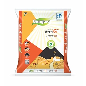 gangwal atta g - 5kg  mp gehu atta chakki fresh atta  100 whole wheat flour 5kg pack  ideal for rotis puris halwa amp more  traditional indian flour  hygienically packed 