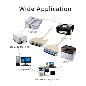 ganix db25 pin male to centronics 36 pin male parallel printer cable lpt parallel printer ieee-1284 rs-232 28 awg for ibm pc dot-matrix laser printer 15 meter