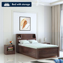 Ganpati Arts Sheesham Wood Marine Groove Wooden Single Cot/Wooden Single Bed With Box Storage Solid Wood Single Box Bed, 222 cm x 128 cm (7.28 ft x 4.2 ft)