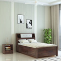 Ganpati Arts Marine Groove Solid Sheesham Wood4Feet Bed With Box Storage For Bedroom/Kidsroom Solid Wood Single Box Bed, 222 cm x 128 cm (7.28 ft x 4.2 ft)