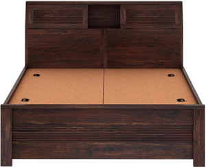 ganpati arts marine solid sheesham wood queen bed with box storage for bedroomkidsroom solid wood queen box bed 222 cm x 159 cm 728 ft x 522 ft finish color - marine groove walnut delivery condition - diydo-it-yourself