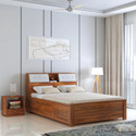 Ganpati Arts Sheesham Wood Marine Bed For Bedroom/Wooden Cot/Bed With Box Storage For Home Solid Wood Queen Box Bed, 222 cm x 128 cm (7.28 ft x 4.2 ft) (Finish Color - Marine-Queen-N, Delivery Condition - DIY(Do-It-Yourself))