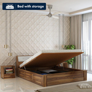 ganpati arts victoria sheesham wood bedcot with hydraulic storage  solid wood queen hydraulic bed 21082 cm x 15748 cm 692 ft x 517 ft