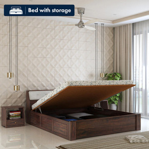 ganpati arts victoria sheesham wood bedcot with hydraulic storage  solid wood king hydraulic bed 21082 cm x 18796 cm 692 ft x 617 ft