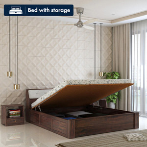 ganpati arts victoria sheesham wood bedcot with hydraulic storage  solid wood queen hydraulic bed 21082 cm x 15748 cm 692 ft x 517 ft