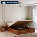 Ganpati Arts Victoria Sheesham Wood Bed/Cot With Hydraulic Storage | Solid Wood King Hydraulic Bed, 210.82 cm x 187.96 cm (6.92 ft x 6.17 ft)