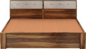 Ganpati Arts Sheesham Wood Victoria Bed/Wooden Bed With Hydraulic Storage For Home Solid Wood King Hydraulic Bed, 210.82 cm x 187.96 cm (6.92 ft x 6.17 ft) (Finish Color - Teak-VCT-HYD, Delivery Condition - DIY(Do-It-Yourself
