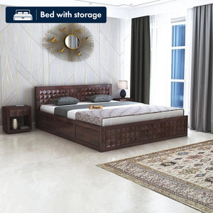 ganpati arts oslo sheesham wood bedcot with box storage  solid wood king box bed 209 cm x 188 cm 686 ft x 617 ft