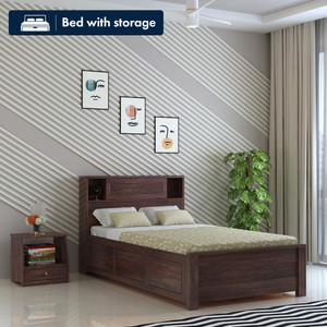 ganpati arts maharaja groove sheesham wood bedcot with box storage  solid wood single box bed 222 cm x 128 cm 728 ft x 42 ft