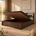 Ganpati Arts Mayor Sheesham Wood Bed/Cot With Hydraulic Storage | Solid Wood King Hydraulic Bed, 224 cm x 188 cm (7.35 ft x 6.17 ft)