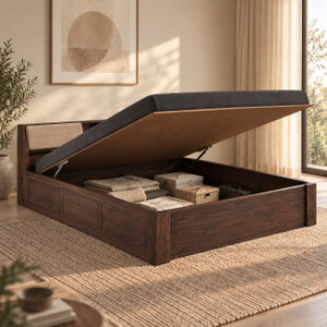 ganpati arts mayor sheesham wood bedcot with hydraulic storage  solid wood queen hydraulic bed 224 cm x 158 cm 735 ft x 518 ft