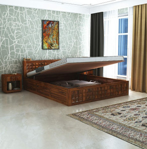 ganpati arts oslo sheesham wood bedcot with hydraulic storage  solid wood queen hydraulic bed 20878 cm x 15748 cm 685 ft x 517 ft