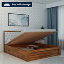 Ganpati Arts Decan Sheesham Wood Bed/Cot With Hydraulic Storage | Solid Wood King Hydraulic Bed, 208 cm x 193 cm (6.82 ft x 6.33 ft)