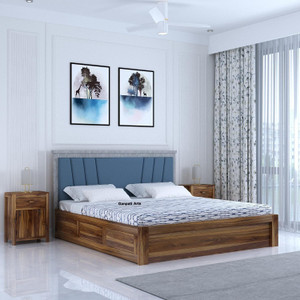 ganpati arts sheesham wood emporio bedcotwooden palaung with storage for bedroomhomehotel solid wood king box bed 205 cm x 195 cm 673 ft x 64 ft