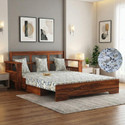 Ganpati Arts Maharaja Sheesham Wood Sofa Bed For Home with Side Pockets | 3 Seater Double Solid Wood Pull Out Sofa Cum Bed