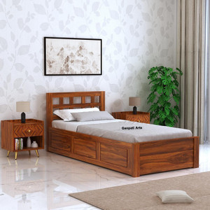 ganpati arts simons sheesham wood bedcot with box storage  solid wood single box bed 205 cm x 95 cm 673 ft x 312 ft