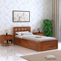 Ganpati Arts Simons Sheesham Wood Bed/Cot With Box Storage | Solid Wood Single Box Bed, 205 cm x 95 cm (6.73 ft x 3.12 ft)