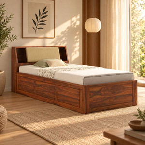 ganpati arts mayor sheesham wood bedcot with box storage  solid wood single box bed 223 cm x 98 cm 732 ft x 322 ft