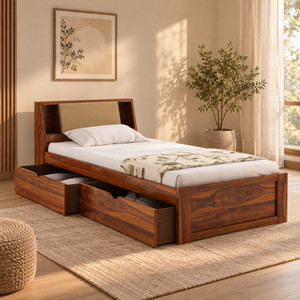 ganpati arts mayor sheesham wood bedcot with drawer storage  solid wood single drawer bed 98 cm x 223 cm 322 ft x 732 ft