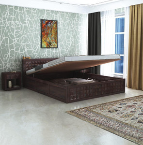 ganpati arts oslo sheesham wood bedcot with hydraulic storage  solid wood king hydraulic bed 18796 cm x 20878 cm 617 ft x 685 ft