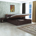 Ganpati Arts Oslo Sheesham Wood Bed/Cot With Hydraulic Storage | Solid Wood King Hydraulic Bed, 187.96 cm x 208.78 cm (6.17 ft x 6.85 ft)