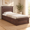 Ganpati Arts Armania Sheesham Wood Bed/Cot With Box Storage | Solid Wood Single Box Bed, 208 cm x 106 cm (6.82 ft x 3.48 ft)