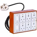 6+2 Extension Board 1 Meter Copper Cables 1.5mm Heavy Duty Anchor Switch Sockets 3 Pin Plug Gitti 35 mm 4 pcs (Multi)