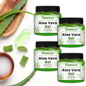 gantavya 100 bio organic aloe vera gel for skin acne scars dark spots face  hair care 600 ml