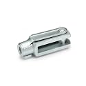 Ganter Norm Elements Anchors Forks with Joints GN 751 | with Snap Bolts Galvanised Steel Blue Passivated, Silver, GN 751-5-20-M5-B