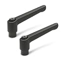 Ganter Standard Elements | Adjustable Clamping Levers with Threaded Bush – GN 300 | Bushing Burnished Steel | Handle Zinc Pressure Die-Casting Black Plastic Coated, Black, GN 300-30-M3-SW