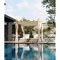 GAOMON 10x10 Ft Outdoor Pergola, Heavy-Duty Aluminum Patio Pergolas and Gazebos Clearance with Retractable Canopy &amp; Side Mesh Curtain, Metal Pergola for Existing Deck, Backyard Garden Porch, Beige