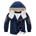 Gaorui Boys Winter Hooded Down Coat Jacket Thick Wool Inside Kids Warm Faux Fur Outerwear Coat