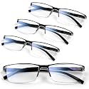Gaoye +3.0 Reading Glasses Men - Durable Readers with Blue Light &amp; UV Protection Safety Glasses