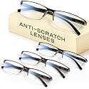Gaoye +3.5 Reading Glasses Men - Durable Readers with Blue Light &amp; UV Protection Safety Glasses