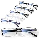 Gaoye +4.0 Reading Glasses Men - Durable Readers with Blue Light &amp; UV Protection Safety Glasses