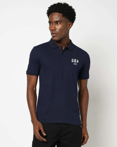 GAP Men Printed Polo Neck Pure Cotton
