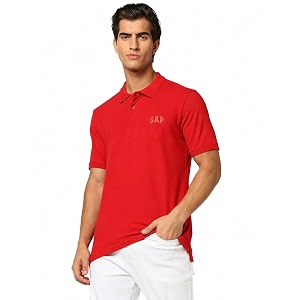 Gap Men Solid Slim Fit Polo Neck
